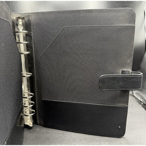 Vintage Day Timer Planner Organizer 7 Ring Binder Black Leather Made In USA 1995 - Picture 7 of 9